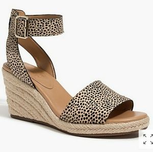 J.crew | spotted calf fur espadrille wedge  l0632